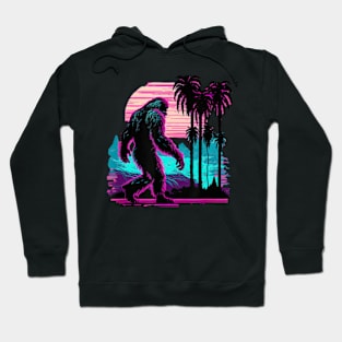 Bigfoot Sasquatch Cool Yeti Vaporwave Hoodie